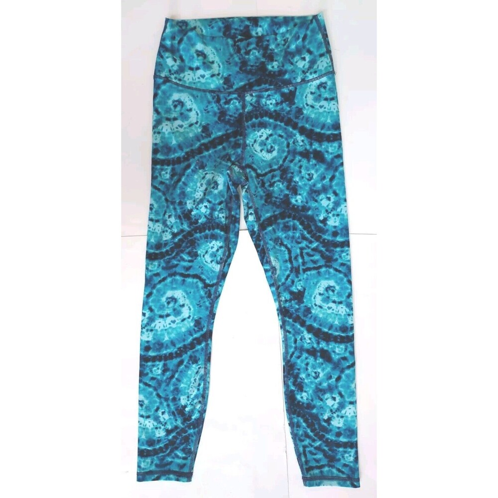 Ladies Fabletics Tidal Blue Tie Dye High Waist Ankle Length Leggings Size S